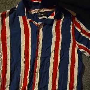 Original Use Red and White Striped Casual Shirt
